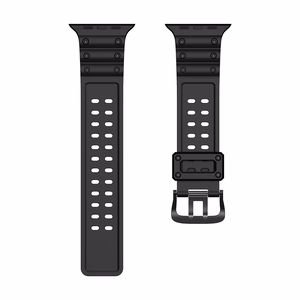 Triple Protection Hihna Apple Watch 38 / 40 / 41 mm ranneke - musta