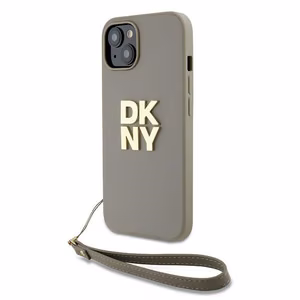 DKNY Wrist Strap Stock Logo Suojakuori iPhone 15 / 14 / 13:lle - Beige