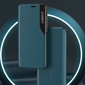 Eco Nahka View Case tyylikäs kirjahylly tyyppi tapauksessa jalusta iPhone 13 Pro Max violetti