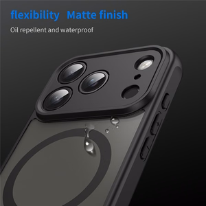Musta magneettinen mattapintainen iskunkestävä PC- ja TPU-suojakuori puhelimelle iPhone 18 Pro Max / 17 Pro Max
