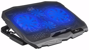 ART P4 kannettavan tietokoneen jäähdytysteline 2x USB-A LED musta