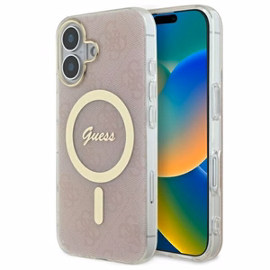 Guess IML 4G MagSafe Suojakuori iPhone 16 Plus:lle - vaaleanpunainen