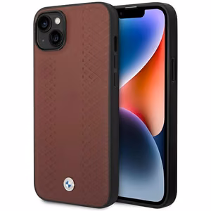 BMW BMHCP14S22RFGR burgundinpunainen nahkainen timanttikuvioinen suojakuori iPhone 14 6.1