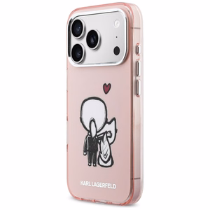 Karl Lagerfeld Karl & Choupette Back MagSafe Suojakuori iPhone 17 Pro Maxille - Vaaleanpunainen