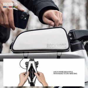 Rockbros TL004 ROAD TO SKY 0.7L vedenpitävä polkupyörän rungon laukku - valkoinen