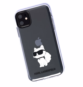 Karl Lagerfeld Ikonik Choupette -suojakuori iPhone 11 / Xr:lle - läpinäkyvä