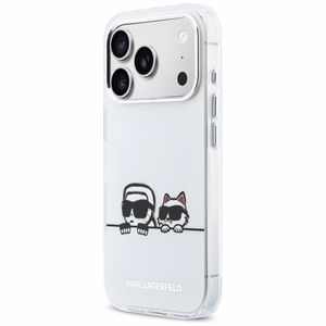 Karl Lagerfeld IML Karl & Choupette Peekaboo Logo MagSafe Suojakuori iPhone 17 Pro Maxille - Valkoinen