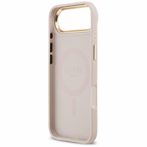 Guess Grained Strass Logo MagSafe suojakuori iPhone Air:lle vaaleanpunainen