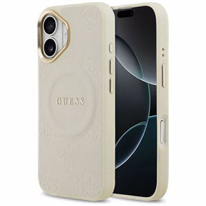GUESS Peony Hot Stamp MagSafe -suojakuori iPhone 17 - beige