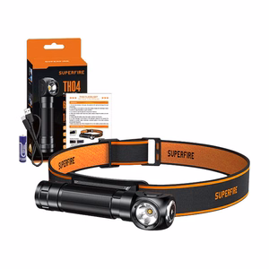 Superfire TH04 2-in-1 otsalamppu, 600 lm, USB-C, 5 tilaa, 150 m
