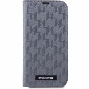 Karl Lagerfeld KLBKP14SSAKLHPG iPhone 14 6,1 kirjakuori hopeinen/hopeinen Saffiano Mono BT