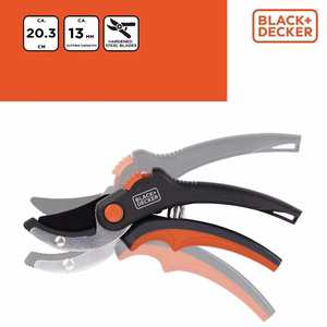 BLACK+DECKER-ohileikkaavat oksasakset, 20,3 cm