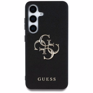 GUESS Suojakuori Samsung S25:lle GUHCS25SPGT4MBK (PU Grained Big 4G and Classic Logo) Musta