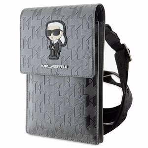 Karl Lagerfeld laukku KLWBSAKHPKG kotelo - hopea Saffiano Monogram Ikonik
