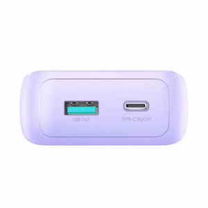 Joyroom JR-PBC07 20000mAh 30W mini-virtapankki USB-C- ja Lightning-kaapeleilla - violetti