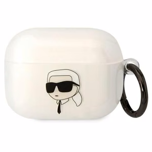 Karl Lagerfeld KLAPHNIKTCT läpinäkyvä suojus AirPods Pro:lle Karlin pää