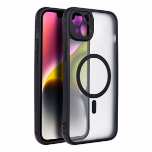 Suojakuori iPhone 14 PLUS:lle Full Matte Mag Cover yhteensopiva MagSafe musta
