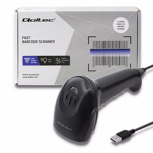 Qoltec 50866 – langallinen 1D CCD -viivakoodinlukija, USB, musta