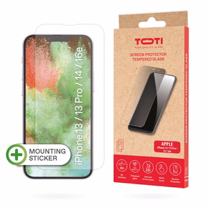 TEMPERED glass 2D screen protector full cover for  iPhone 13/13 Pro/14/16e, Transparent