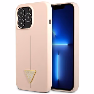 Guess GUHCP13LSLTGP iPhone 13 Pro / 13 6.1" vaaleanpunainen / vaaleanpunainen kovakotelo Silikoni kolmio