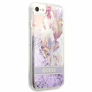 Arvaa kukka nestemäinen glitter kotelo iPhone SE 2022 / SE 2020 / 7 / 8 - lila
