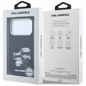 KARL LAGERFELD -kotelo mallille IPHONE 18 Pro /17 Pro MagSafe-yhteensopiva (Bodies Sketch) (väri: musta)