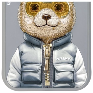 Nimmy Cool&Cute 2.0 Bear Suojakuori iPhone 15:lle - harmaa