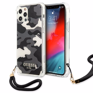 Guess GUHCP12LKSARBK iPhone 12 Pro Max 6.7" musta/musta kovakotelo Camo kokoelma