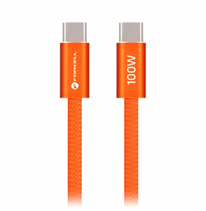 Kaapeli USB-C - USB-C Forcell F-Energy QC4.0 PD 5A 100 W Cafule Color 1,2 m ACYH23 oranssi