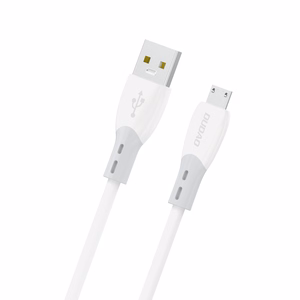 Dudao L25SM 3A USB-A - micro USB -kaapeli pehmeällä silikonisuojalla 1m - valkoinen