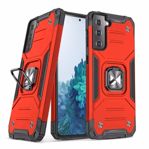 Wozinsky Ring Armor Tough Hybrid Case Cover + Magneettikiinnike Samsung Galaxy S22 + (S22 Plus) Punainen