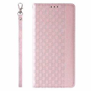Magneetti hihna Kotelo Kotelo iPhone 14 Pro Flip lompakko Mini Lanyard Stand vaaleanpunainen