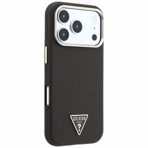 Guess Kevlar Triangle Logo MagSafe suojakuori mallille iPhone 17 Pro / 18 Pro – väri: ruskea