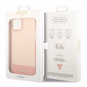 Guess GUHCP14MHGCOP iPhone 14 Plus 6.7 "vaaleanpunainen / vaaleanpunainen kovakotelo Läpikuultava