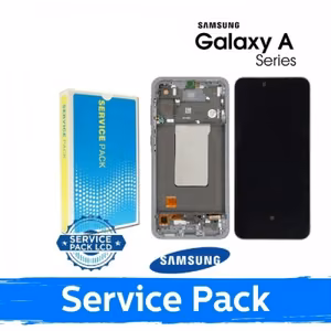 LCD Display Compatible With Samsung A566 A56 5G with Frame / Light Gray / (Service Pack)