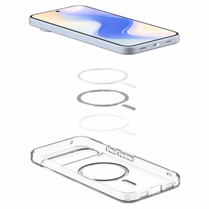 Spigen Ultra Hybrid Mag MagSafe Suojakuori Google Pixel 10 / 10 Pro - Läpinäkyvä ja valkoinen