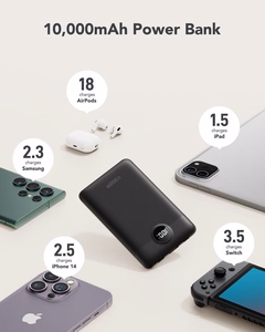 Ulkoinen akku Veger C11 (W1170) PD QC3.0 2A 22,5W 10000 mAh sisäänrakennetuilla USB C -kaapeleilla / Lightning musta