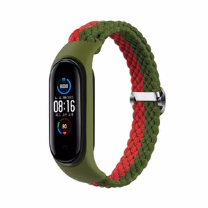 PUNOTTU HIHNA SMART BAND M5/M6/M7 VIHREÄ-PUNAINEN