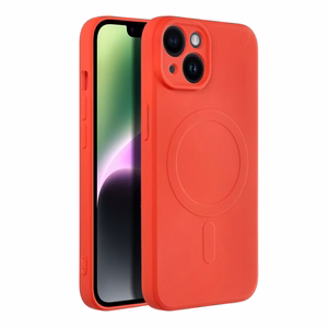 Silikoninen Mag Cover iPhone 14:lle yhteensopiva MagSafen kanssa punainen