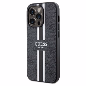 Guess 4G Printed Stripes MagSafe suojakuori iPhone 15 Pro Max:lle - musta