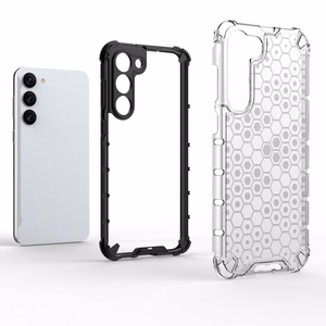 Honeycomb Suojakuori Samsung Galaxy S23+:lle panssaroitu hybridikotelo läpinäkyvä