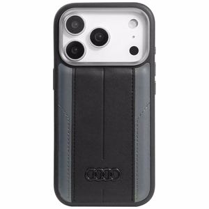 Audi A6 Synteettinen Nahkainen MagSafe Suojakuori iPhone 17 Pro:lle - Musta