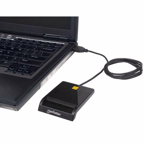 Manhattan USB-A -kosketussirukorttilukija, 12 Mbps, ulkoinen, musta, kaapeli 105 cm