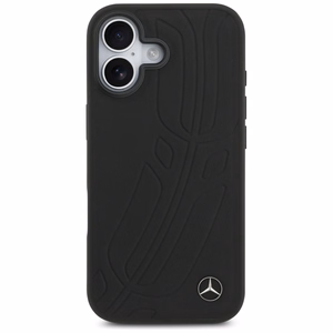 Mercedes Nahkainen Large Laurel Leave MagSafe Suojakuori iPhone 17:lle - musta