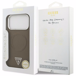 Guess Triangle Logo MagSafe -suojakuori iPhone 17 Pro - ruskea