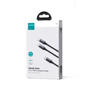 Joyroom Speedy Series S-A21 2in1 USB-C - USB-C / USB-C kaapeli 100W 1.5m - musta