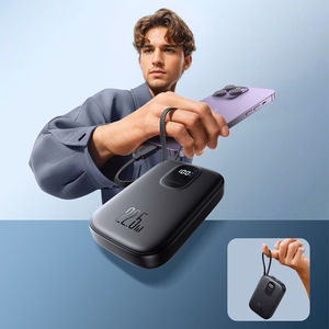 Ulkoinen akku Power Bank Joyroom JR-PBF18 22.5W Lightning-kaapelilla 10000mAh musta