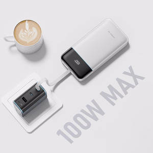 Cuktech LPB252N 120W 25000mAh varavirtalähde sisäänrakennetulla USB-C-kaapelilla – väri: valkoinen