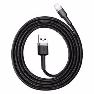 Baseus Cafule USB Lightning kaapeli 2.4A 0.5m harmaa+musta