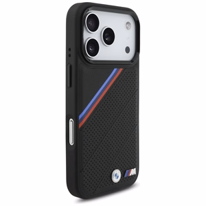BMW M Tricolor Metal Logo MagSafe Suojakuori iPhone 17 Pro:lle - Musta